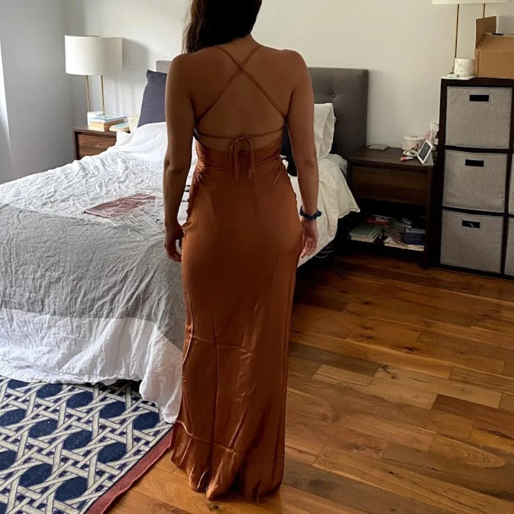 La Lune Ruched Backless Slip Dress - Picture 6 of 6